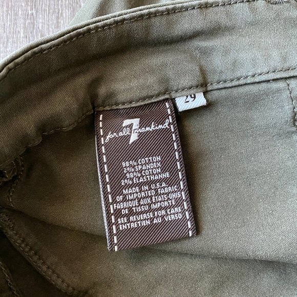 7 For all Mankind Pants in Olive Green - Picture 4 of 5